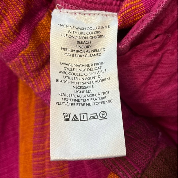 Urban Outfitters Martina Linen Low-Rise Trouser Pant Purple and Orange Size 0 - Picture 9 of 10